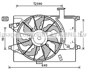 AVA QUALITY COOLING hy7567 -  Вентилятор, охлаждение двигателя